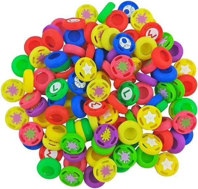 Alt view image 10 of 10 - OSTENT 8 x Super Mario Analog Stick Joystick Grip Caps for Nintendo Switch Joy-Con Controller