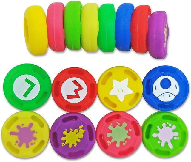 Alt view image 9 of 10 - OSTENT 8 x Super Mario Analog Stick Joystick Grip Caps for Nintendo Switch Joy-Con Controller