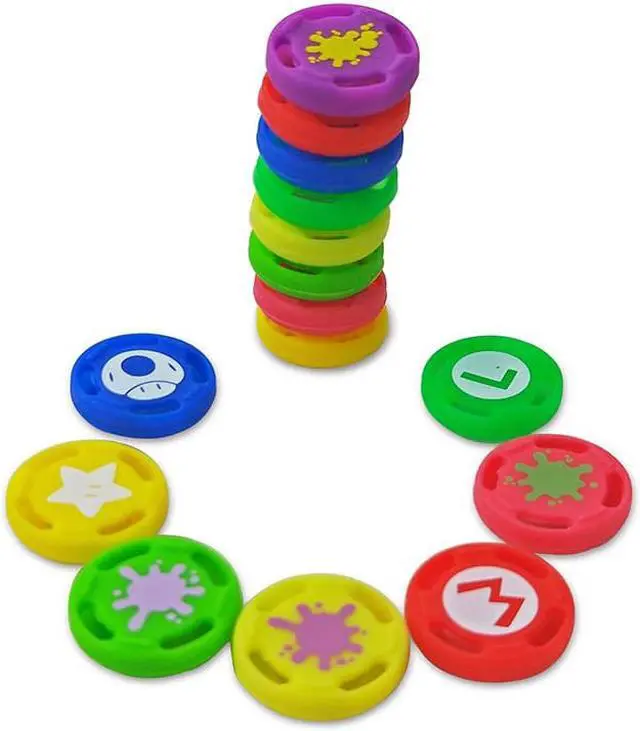 Alt view image 8 of 10 - OSTENT 8 x Super Mario Analog Stick Joystick Grip Caps for Nintendo Switch Joy-Con Controller