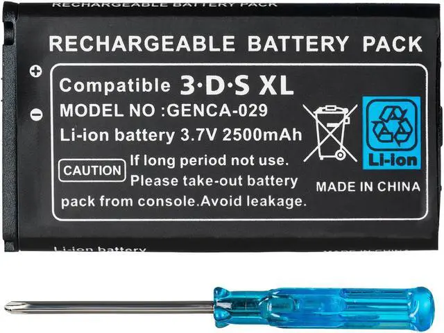 Alt view image 3 of 4 - 2500mAh 3.7V Rechargeable Lithium-ion Battery + Tool Kit Pack for Nintendo 3DS LL/XL