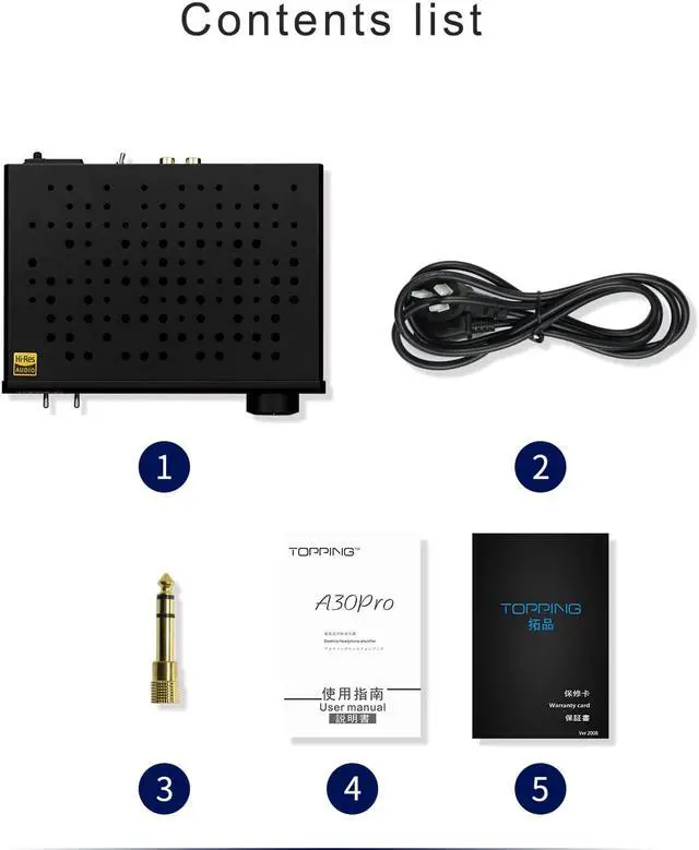 Alt view image 7 of 7 - Topping A30 Pro NFCA Headphone Amplifier SE Balanced XLR Earphone Amps XLR 4.4mm 6.35mm Output Balanced Headphone Amp for D30 Pro (Black)