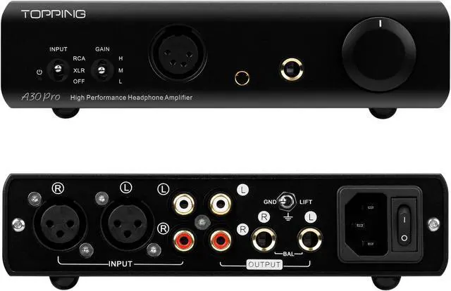 Alt view image 2 of 7 - Topping A30 Pro NFCA Headphone Amplifier SE Balanced XLR Earphone Amps XLR 4.4mm 6.35mm Output Balanced Headphone Amp for D30 Pro (Black)