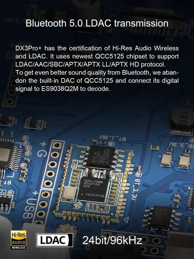 Alt view image 3 of 7 - Topping DX3 Pro+ ES9038Q2M Bluetooth 5.0 LDAC Audio Decoder DSD512 DAC AMP NFCA Headphone Amplifier Pre Amplifier Silver