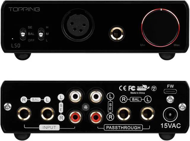 Alt view image 2 of 5 - Topping L50 NFCA Headphone Amplifier 3500mWx3500mW HiFi SE/BAL Input Desktop Home Audio Amp 6.35mm 4 Pin XLR Iems Output Gain Switch 2 Channel Preamplifier