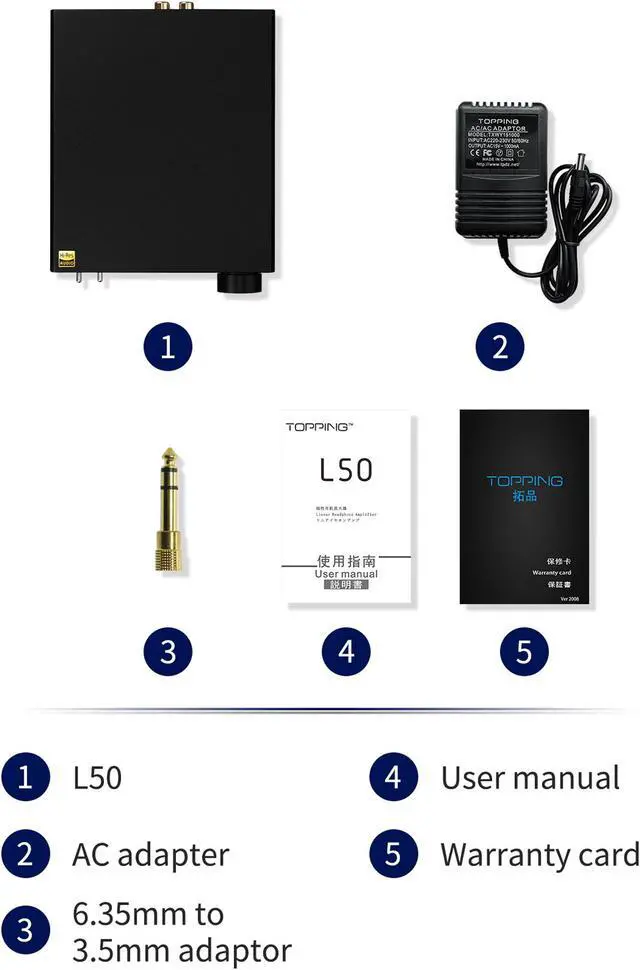 Alt view image 5 of 5 - Topping L50 NFCA Headphone Amplifier 3500mWx3500mW HiFi SE/BAL Input Desktop Home Audio Amp 6.35mm 4 Pin XLR Iems Output Gain Switch 2 Channel Preamplifier