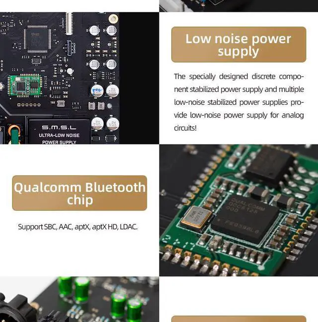 Alt view image 5 of 7 - S.M.S.L D300 Hi-res Digital Audio DAC, ROHM BD34301EKV Flagship Chip, Bluetooth/USB/Optical/Coaxial Input, BT 5.0 Apt-X/LDAC HD/Acc/SBC, DSD512 PCM 768kHz/32Bit XMOS XU-208 (with Remote Control)