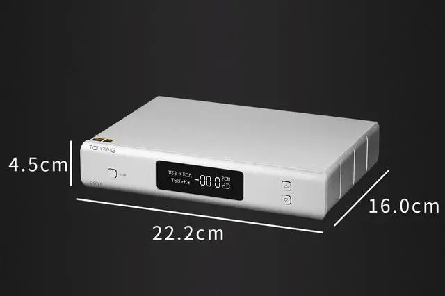 Alt view image 2 of 4 - Topping D90LE Fully Balanced DAC ES9038PRO LDAC BT/USB/IIS/Opt/Coax/AES Hi-Res DAC Supported DSD512 Native PCM768kHz RCA XLR Output Preamp Decoder with Remote Control Silver