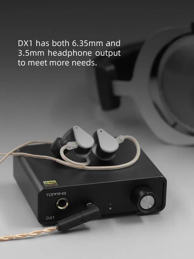 Alt view image 7 of 7 - Topping DX1 Mini Stereo DAC Headphone Amplifier Combo - 280mW x2 Powerful Output Two-Stage GAIN Switch USB Chargable Discrete LNRD AK4493S XU208 384kHz/32bit Native DSD256 HiFi Home Audio (Black)