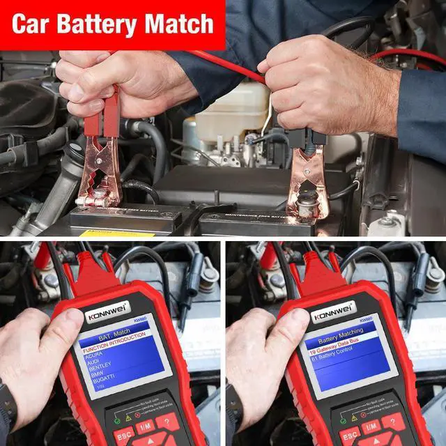 Alt view image 5 of 7 - [Authorized Distributor] KONNWEI KW880 12V Car Battery Tester Analizer Auto Diagnostic Tool Battery Match 3 in 1 Car OBD2 Scanner Full OBD2 Function KW880