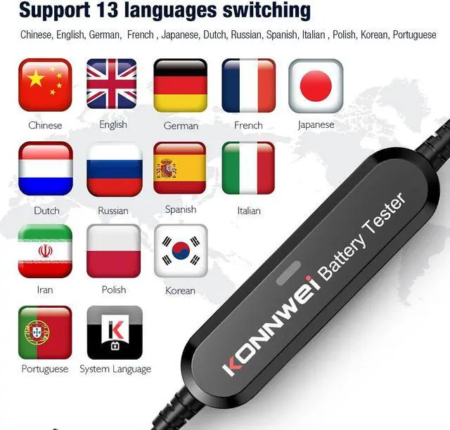 Main image of [Authorized Distributor] KONNWEI BK100 Bluetooth 5.0 Car Motorcycle Battery Tester 6V 12V Battery Analyzer 100 to 2000 CCA Charging Cranking Test Tools BK100
