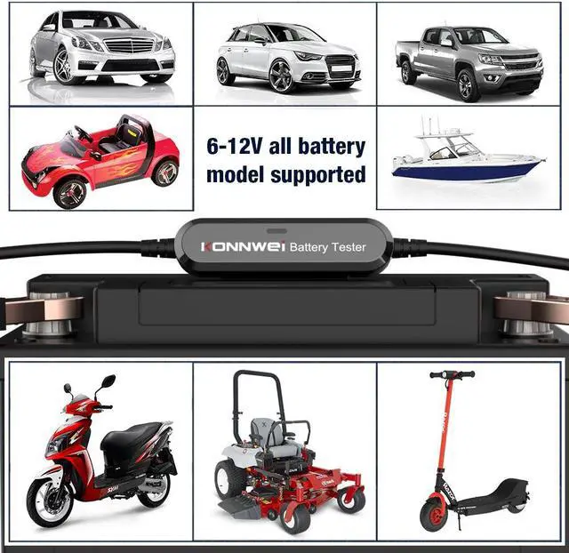 Alt view image 5 of 7 - [Authorized Distributor] KONNWEI BK100 Bluetooth 5.0 Car Motorcycle Battery Tester 6V 12V Battery Analyzer 100 to 2000 CCA Charging Cranking Test Tools BK100