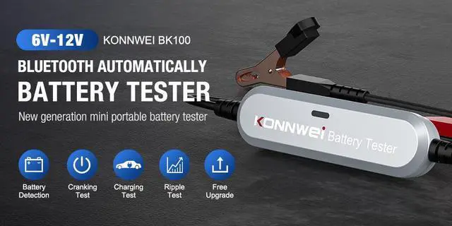 Alt view image 3 of 7 - [Authorized Distributor] KONNWEI KW650 Car Motorcycle Battery Tester 12V 6V Battery System Analyzer 2000CCA Charging Cranking Test Tools for the Car KW650