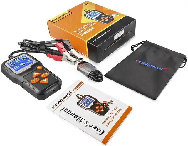 Alt view image 7 of 7 - [Authorized Distributor] KONNWEI KW650 Car Motorcycle Battery Tester 12V 6V Battery System Analyzer 2000CCA Charging Cranking Test Tools for the Car KW650