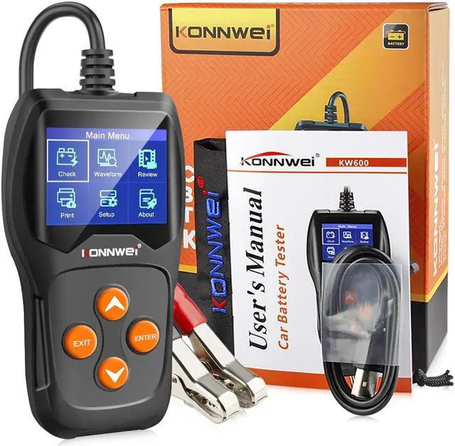 Alt view image 7 of 7 - [Authorized Distributor] KONNWEI KW600 Car Battery Tester 12V 100 to 2000CCA 12 Volts Battery Tools for the Car Quick Cranking Charging Diagnostic KW600