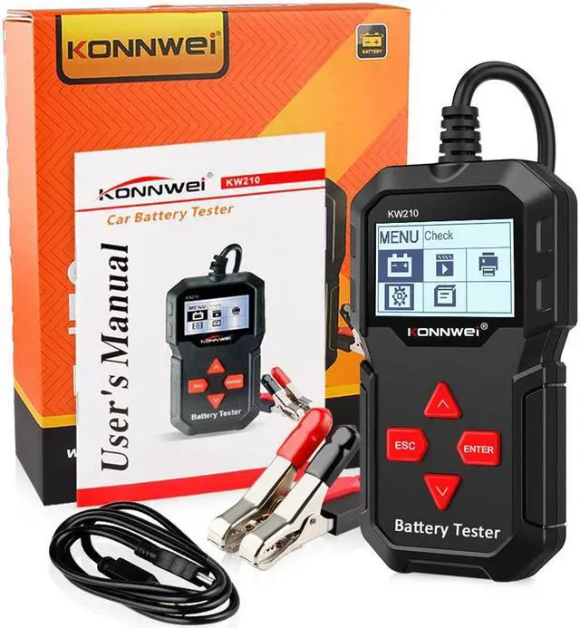 Alt view image 7 of 7 - [Authorized Distributor] KONNWEI KW210 Automatic Smart 12V Car Battery Tester Auto Battery Analyzer 100 to 2000CCA Cranking Car Battery Tester KW210