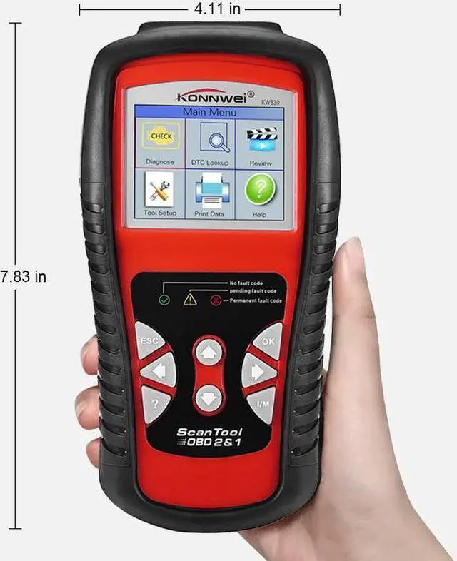 Alt view image 2 of 7 - [Authorized Distributor] KONNWEI KW830 OBD 2 EOBD CAN Scanner Tool Auto Code Reader Odb2 Diagnostic Tool Car Scanner Tools Diagnostic Scanner Car Tools KW830