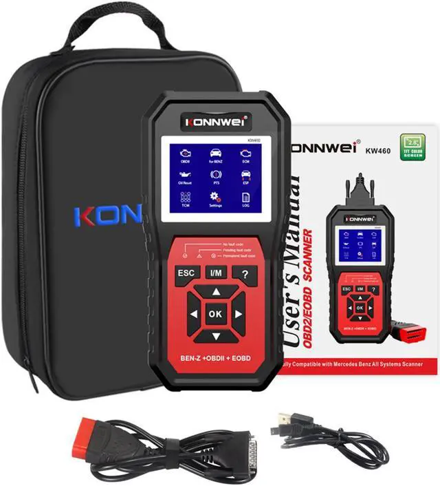 Alt view image 7 of 7 - [Authorized Distributor] KONNWEI KW460 Obd2 Scanner for Mercedes-Benz ABS Airbag Oil ABS EPB DPF SRS TPMS Reset Full Systems Diagnostic Tool W212 Auto KW460
