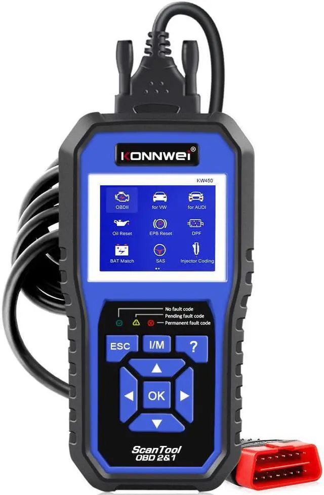 Main image of [Authorized Distributor] KONNWEI KW450 All Systems Car OBD2 Diagnostic Tool for VAG for VW for Audi ABS Airbag Oil ABS EPB DPF SRS TPMS Reset Scanner KW450