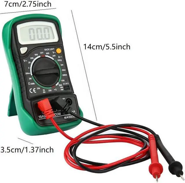 Alt view image 3 of 7 - MASTECH MAS830L Pocket Digital Multimeter with Resistance AC / DC Voltage Tester Handheld Multifunction Meter MASTECH MAS830L