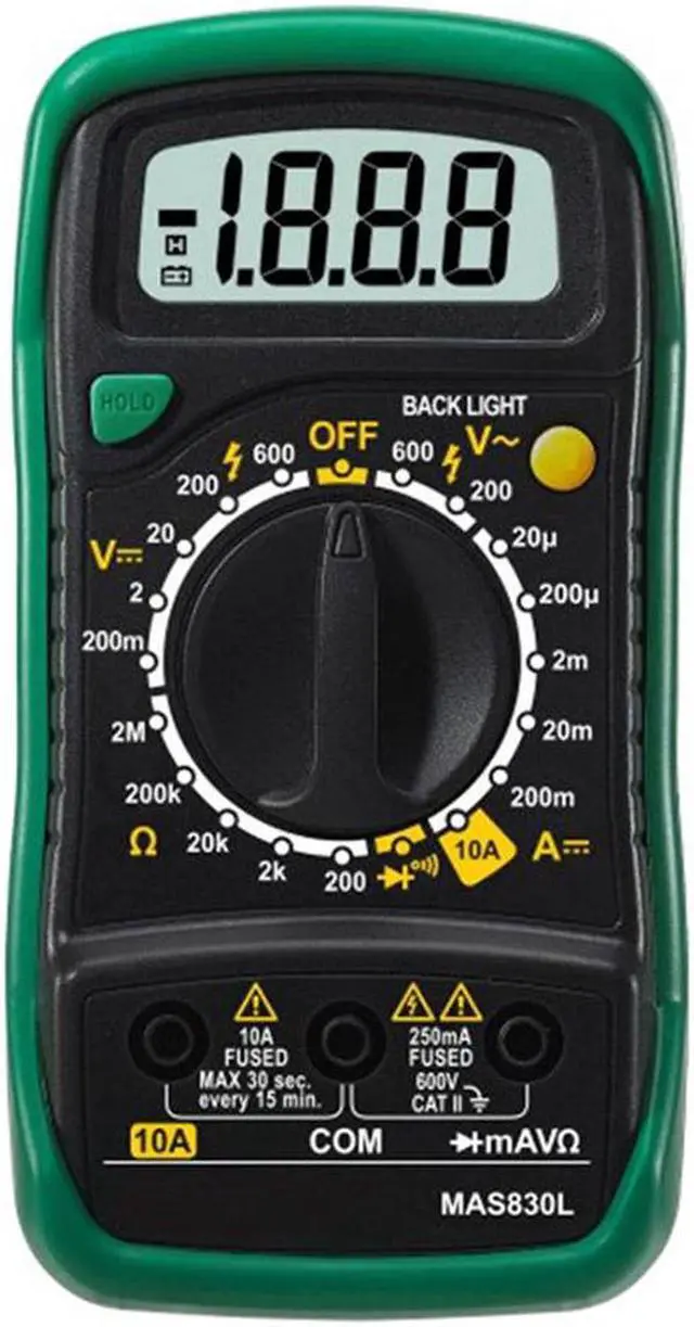 Alt view image 4 of 7 - MASTECH MAS830L Pocket Digital Multimeter with Resistance AC / DC Voltage Tester Handheld Multifunction Meter MASTECH MAS830L