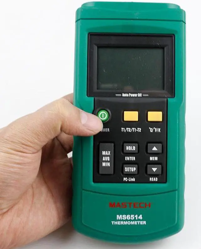 Alt view image 2 of 7 - MasTech MS6514 Dual channel Digital Thermometer Temperature Tester USB Interface Thermocouple Temperature Sensor Probe  MasTech MS6514