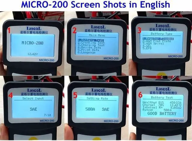 Alt view image 6 of 7 - LANCOL Micro-200 Car Battery Tester Diagnostic Tool Lansl Micro 200 12V Car Battery Tester