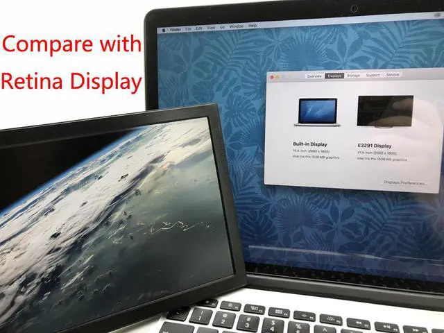 Alt view image 6 of 7 - 13 inch Monitor IPS 2560x1440 UHD 16:9 400cd/m2 1000:1 Game Display Dual HDMI Input for PC DVD PS3 PS4 Xbox One Xbox360 CCTV Camera Laptop