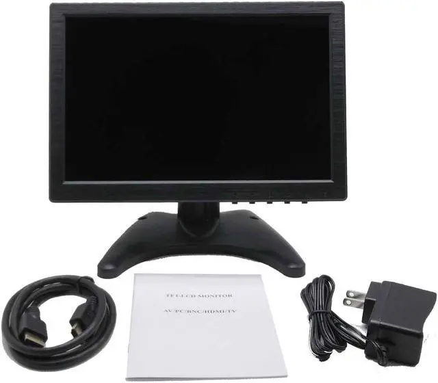 Alt view image 6 of 6 - 10 inch Monitor HD 1280x800 TFT 10.1 inch Display with Video Audio VGA AV BNC USB HDMI for CCTV Camera PC DVD Laptop
