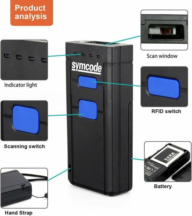 Alt view image 6 of 7 - Symcode Bluetooth Wireless 2D QR 1D Barcode Scanner 2D Barcode Reader Support iOS Windows