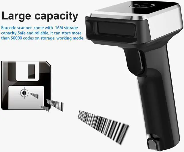 Alt view image 6 of 7 - Symcode MJ1900 Bluetooth 2.4Ghz Wireless 2D Barcode Scanner Screen Mobile Payment 1D 2D QR Bar Code Scanner