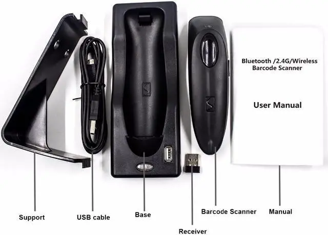 Alt view image 7 of 7 - Symcode MJR40 Bluetooth 2.4Ghz Wireless 2D Barcode Scanner Screen Mobile Payment 2D 1D QR Bar Code Reader