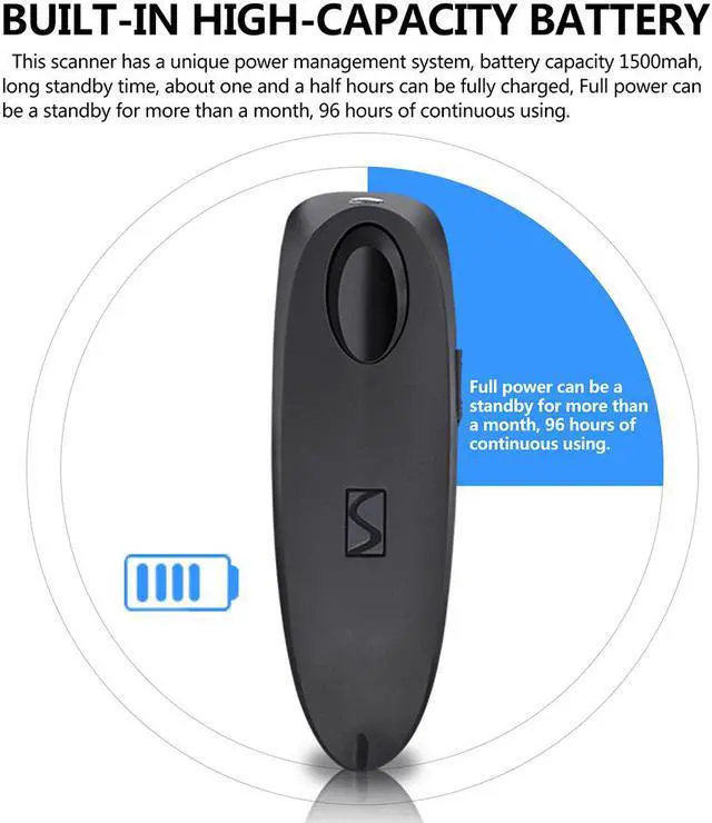 Alt view image 4 of 7 - Symcode MJR40 Bluetooth 2.4Ghz Wireless 2D Barcode Scanner Screen Mobile Payment 2D 1D QR Bar Code Reader