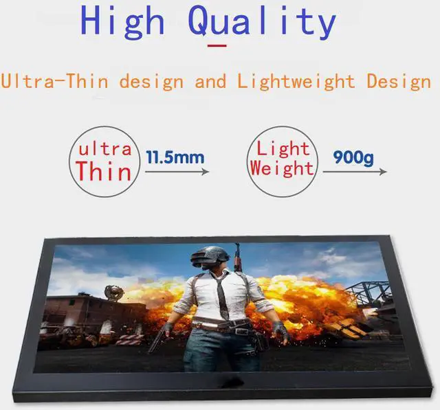 Alt view image 3 of 7 - 13 inch Monitor IPS 2560x1440 UHD 16:9 400cd/m2 1000:1 Game Display Dual HDMI Input for PC DVD PS3 PS4 Xbox One Xbox360 CCTV Camera Laptop