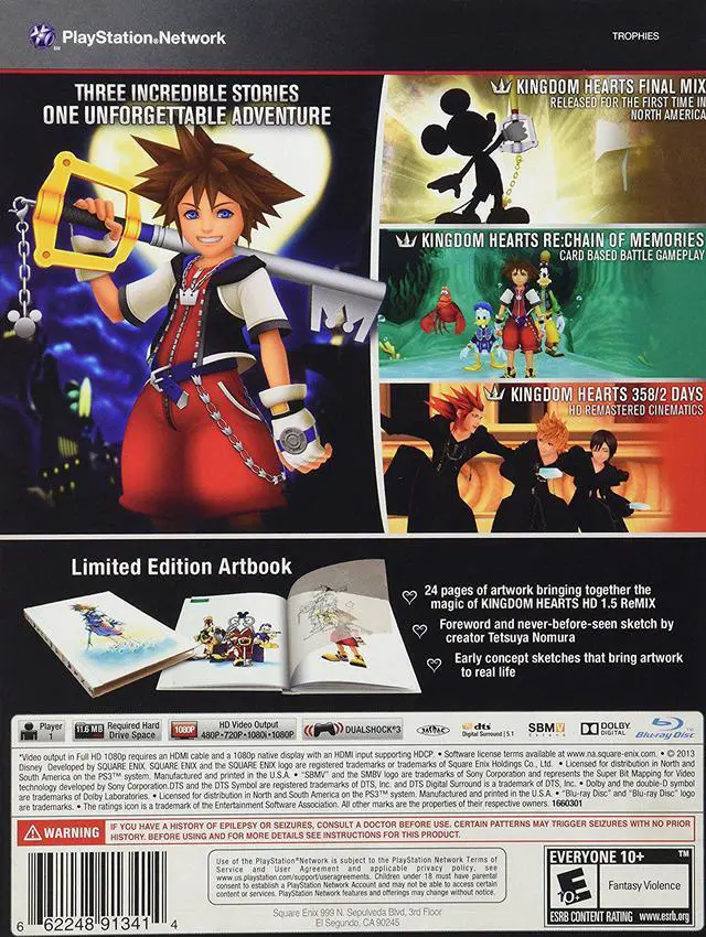 Alt view image 2 of 2 - Kingdom Hearts HD 1.5 Remix Limited Edition + Art Book [PlayStation 3]