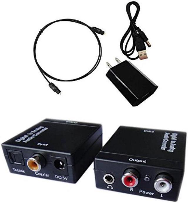 Optical SPDIF / Coaxial to RCA Analog Audio Converter with 3.5mm Output