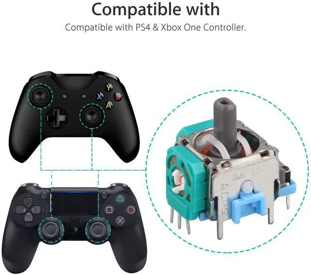 Main image of 3D 6-Pack Replacement Analog Stick Joystick for PS4 Dualshock 4 Xbox One Controller Xbox Elite Wireless Controller