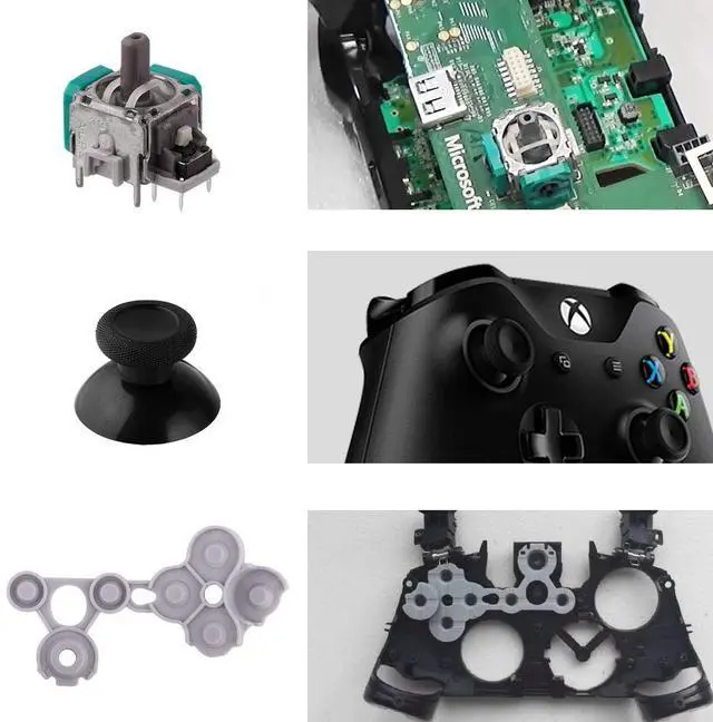 Alt view image 5 of 5 - 3D Analog Joystick Thumb Stick Sensor Gamepad Thumbstick Replacement Part for Xbox One Controller with Tools (4 Packs)