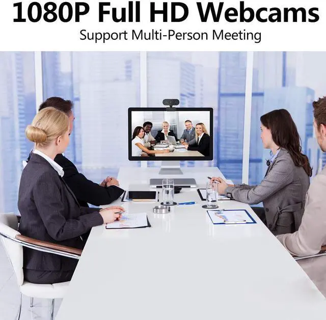 Alt view image 2 of 7 - HD Webcam with Microphone, 1080p Streaming Web Camera Autofocus, Computer Webcam with Microphone for Skype, Video Calling, Conferencing, Recording