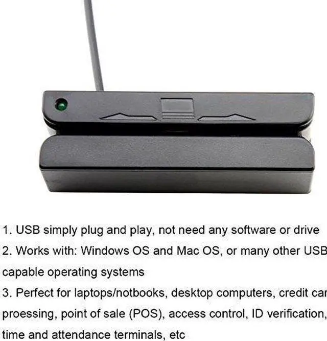 Alt view image 4 of 7 - Deftun USB 3-Track Magnetic Stripe Credit Card Reader Magstripe Scanner Swipe