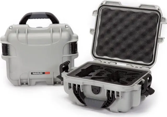 Alt view image 2 of 4 - Nanuk 905 Waterproof Hard Drone Case with Custom Foam Insert for DJI Spark ? Silver