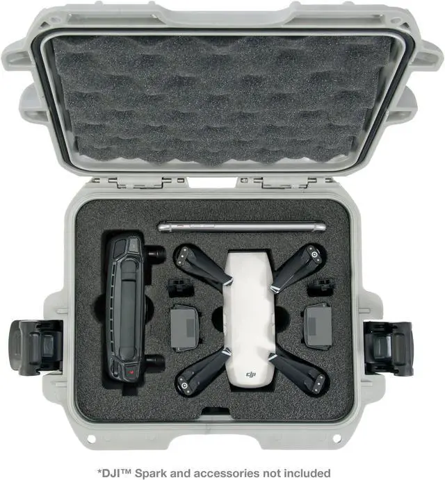 Alt view image 4 of 4 - Nanuk 905 Waterproof Hard Drone Case with Custom Foam Insert for DJI Spark ? Silver