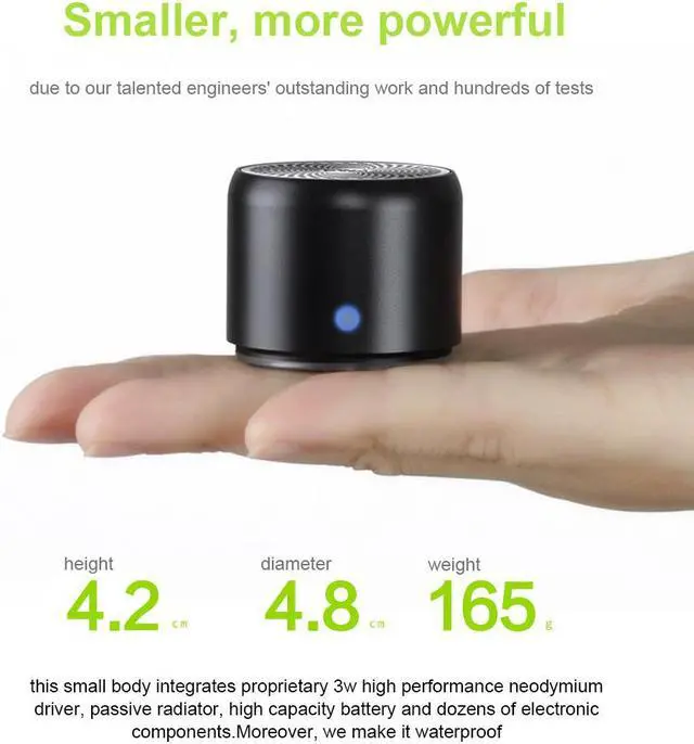 Alt view image 5 of 7 - Super-mini Waterproof Bluetooth Speaker 2018 Japan Best Sound/Bass Quality Portable Shower/Indoor/Outdoor Speaker Bluetooth 5.0 (Silver)