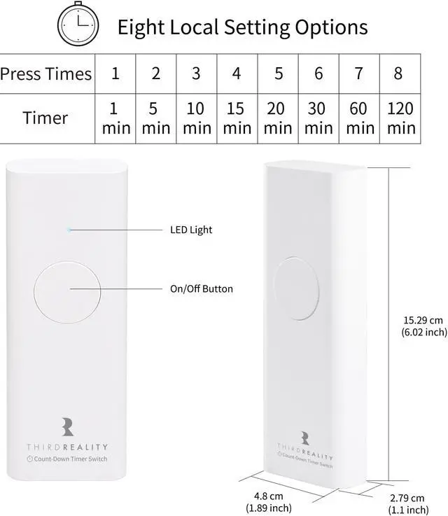 Alt view image 6 of 6 - THIRDREALITY Countdown Timer Switch for Bathroom Fans and Household Lights, Upgrade Your existing Toggle or Rocker Light Switch to Timer Switch Without Wiring, Programmable with The APP
