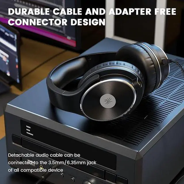 Alt view image 2 of 7 - OneOdio Wired Headphones - Over Ear Headphones with Noise Isolation Dual Jack Professional Studio Monitor & Mixing Recording Headphones for Guitar Amp Drum Podcast Keyboard PC Computer