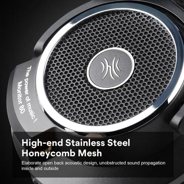 Alt view image 7 of 7 - Oneodio Monitor 80 Open Back Headphones Wired Over Ear 250 Audiophile Headphones With Hi-Res Audio Professional Studio Headset,Velour Earmuffs, Sound Isolation,Headphones for Mixing Mastering Editing