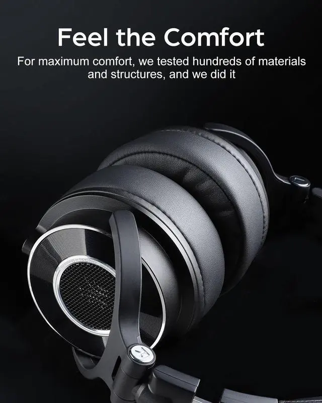 Alt view image 3 of 7 - OneOdio Monitor 60 Professional Studio Headphones - Recording Wired Over Ear Headphones, Hi-Res Audio, Soft Comfortable Earmuffs, 6.35mm Adapter for Tracking Mixing DJ Mastering Broadcast-Black