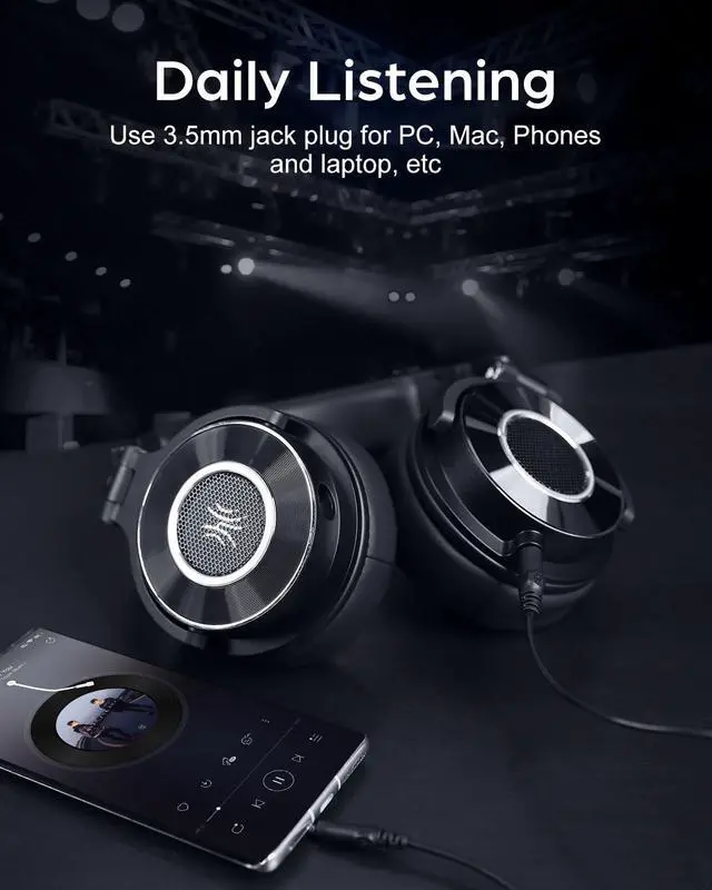 Alt view image 7 of 7 - OneOdio Monitor 60 Professional Studio Headphones - Recording Wired Over Ear Headphones, Hi-Res Audio, Soft Comfortable Earmuffs, 6.35mm Adapter for Tracking Mixing DJ Mastering Broadcast-Black