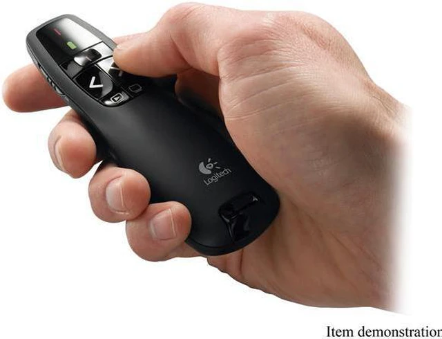 Alt view image 7 of 7 - Logitech Presenter R400 Wireless USB 2.4Ghz Receiver PPT Presenter Green Laser