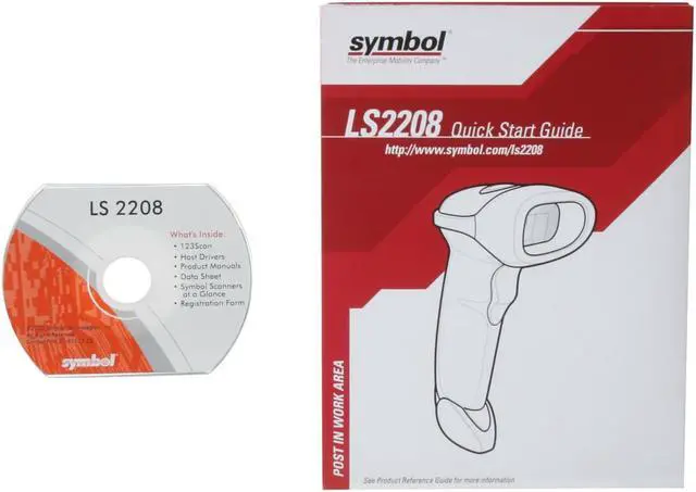 Alt view image 7 of 7 - Zebra (Motorola) Symbol LS2208 Series LS2208-SR20001R-NA Handheld Barcode Scanner - USB Kit with Cable and Stand(Five-year warranty)