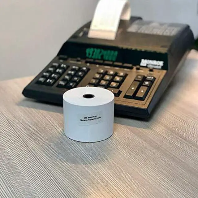 Alt view image 2 of 7 - Monroe AR12225 2 1/4" x 150' Exclusive 20 Lb. Single-Ply Printing Calculator Paper Rolls (12-Rolls)